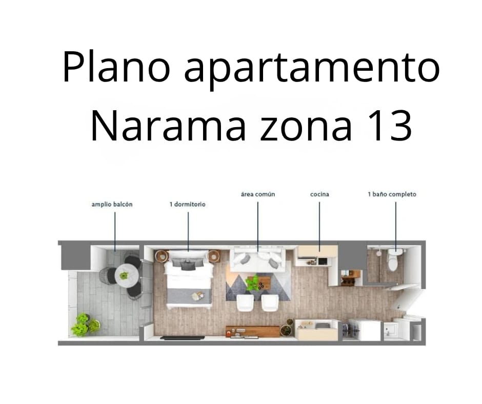 APARTAMENTO AMUEBLADO EN VENTA EDIFICIO NARAMA ZONA 13 — foto 15 de 17